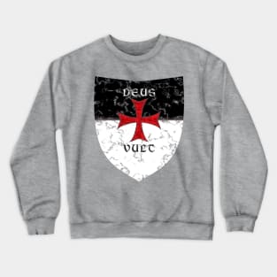 Deus Vult Crusader Cross in Marble Crewneck Sweatshirt